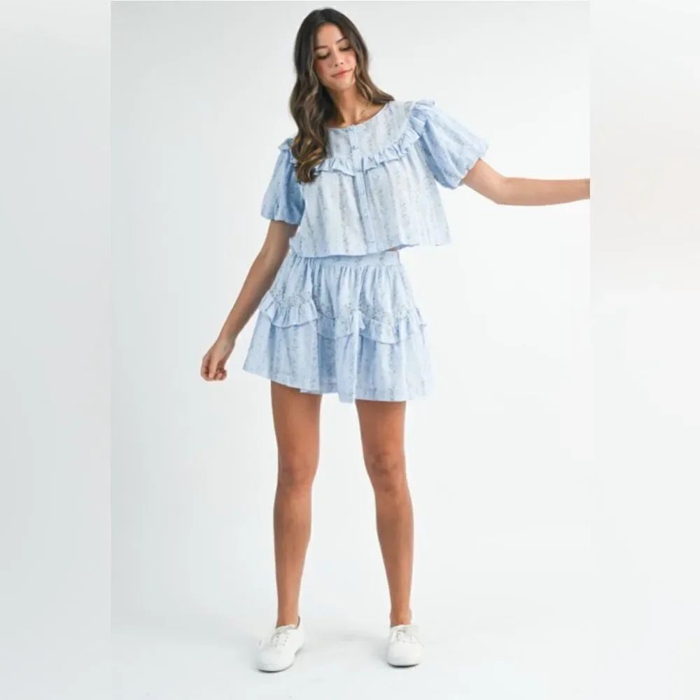 Light Blue Ruffled Two-Piece Set - Picture 16 of 16